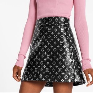 Leather Monogram Louis Vuitton Mini Skirt